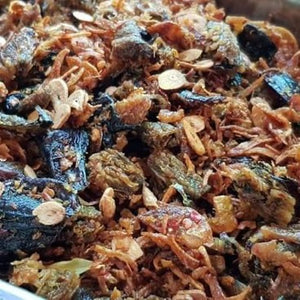 Pan Kha Yay Smoked Nge Gyee Kyaw  (ပန်း ခရေ ငါး ကျည်း ကျပ် တင် ခြောက်ကြော်)