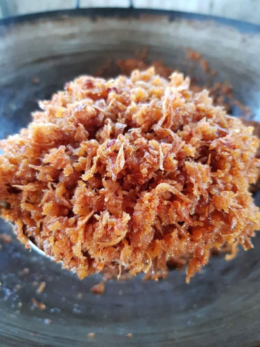 Pan Kha Yay Shrimp Balachaung  Kyaw  (ပန်း ခရေ ပု ဇွန် ခြောက် ဘာ လ ချောင်ကြော်)
