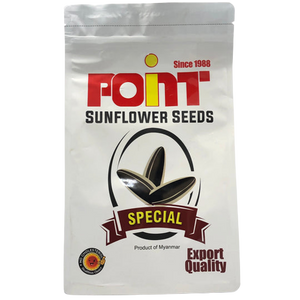 Point Roasted Sunflower Seeds with Garlic (3) Pkgs Inside - (ပွိုင့်မြန်မာကြက်သွန်ဖြူနေကြာစေ့)