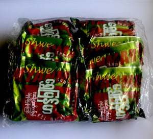 Shwe Myanmar Zayan Tea Leaves with Fried Beans 10 pks - ရွှေ မြန် မာ လက် ဖက် နှင့် အ ကြော် စုံ ၁၀ ထုတ် တွဲ)
