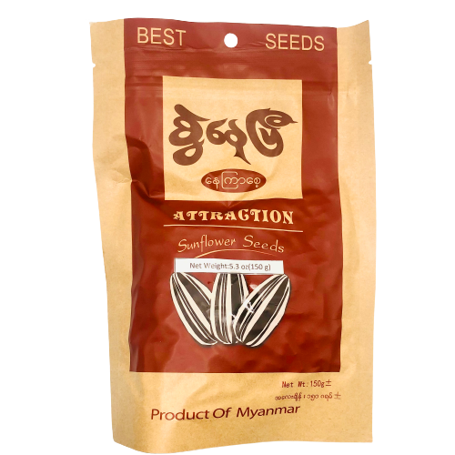Attraction Sunflower Seeds (Garlic Flavor) -  စွဲ နေ ပြီ ကြက် သွန် ဖြူ နေ ကြာ စေ့)